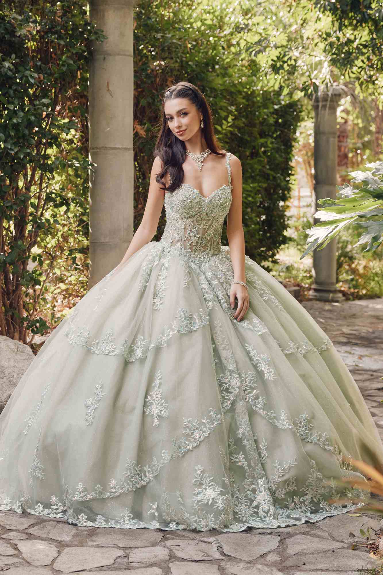 Juliet JT1450J Poofy Sweetheart Corset Boned Quinceanera Ball Gown