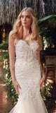 Juliet JT2469KW Long Sweetheart Boned Embellished Bodice Trumpet Gown