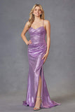 Juliet JT2494S Dress Sleeveless Metallic Fitted Evening Gown