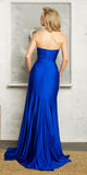 Juno M1030 Long Fitted Strapless Slit Gown with Gloves and Side Sash