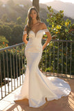 Nox Anabel JW979 Long Sweetheart Off Shoulder Wedding Mermaid Dress