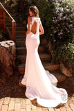Nox Anabel JW985 Long Halter V-Neck Bridal Mermaid Dress