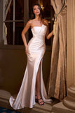 Ladivine KV1118W Fitted Strapless Luxe Satin Bridal Gown