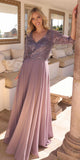 Nox Anabel MF103 Long Sequin Bodice 3/4 Sleeve A-line Gown
