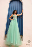 Nox Anabel Q1391 Long A-Line Sweetheart Lace Applique Tulle Gown