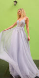 Nox Anabel Q1391 Long A-Line Sweetheart Lace Applique Tulle Gown