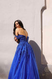 Nox Anabel R1303 Long Off the Shoulder Sweetheart Tulle A-Line Gown