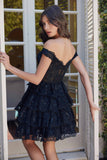 Nox Anabel R877 Dress Short A-Line Off the Shoulder Tiered Skirt
