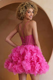 Amelia Couture SU083s Poofy Flower Ruffled A-Line Homecoming Dress