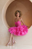 Amelia Couture SU083s Poofy Flower Ruffled A-Line Homecoming Dress