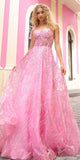Nox Anabel T1336 Long A-Line Glitter Sequin Applique Corset Ball Gown