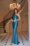Nox Anabel T1499 Dress Strapless Metallic Satin Fitted Gown
