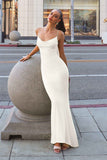 Astee T2008W Fitted Spaghetti Strap Open Back with Lace Detail Gown