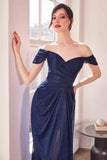 Ladivine Amoris T604 Off Shoulder Glitter Long Evening Gown