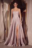 Ladivine Amoris T701 Strapless Glitter A-Line Gown