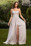Ladivine Amoris T701 Strapless Glitter A-Line Gown