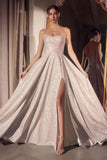 Ladivine Amoris T701 Strapless Glitter A-Line Gown