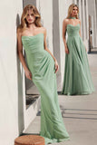 CLEARANCE - Ladivine Amoris T702 Strapless Scoop Neckline Fitted Chiffon Dress (Size L)
