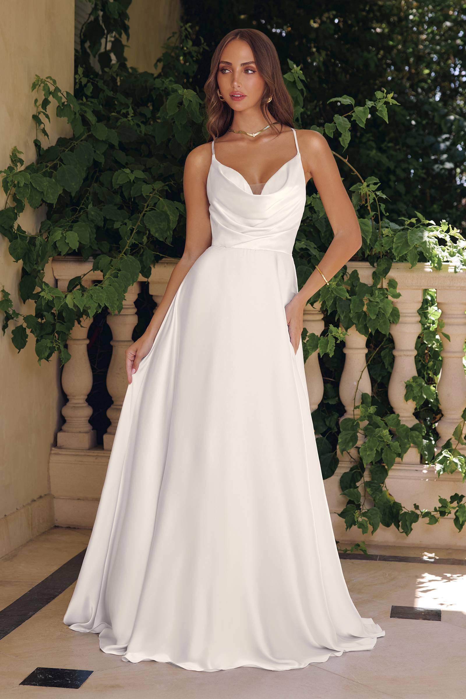 Amoris T714W A-Line Spaghetti Strap Wedding Dress