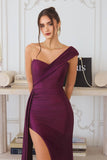 Amoris T817 Long One Shoulder Fitted Evening Dress Side Sash