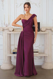 Amoris T817 Long One Shoulder Fitted Evening Dress Side Sash