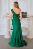 Amoris T817 Long One Shoulder Fitted Evening Dress Side Sash