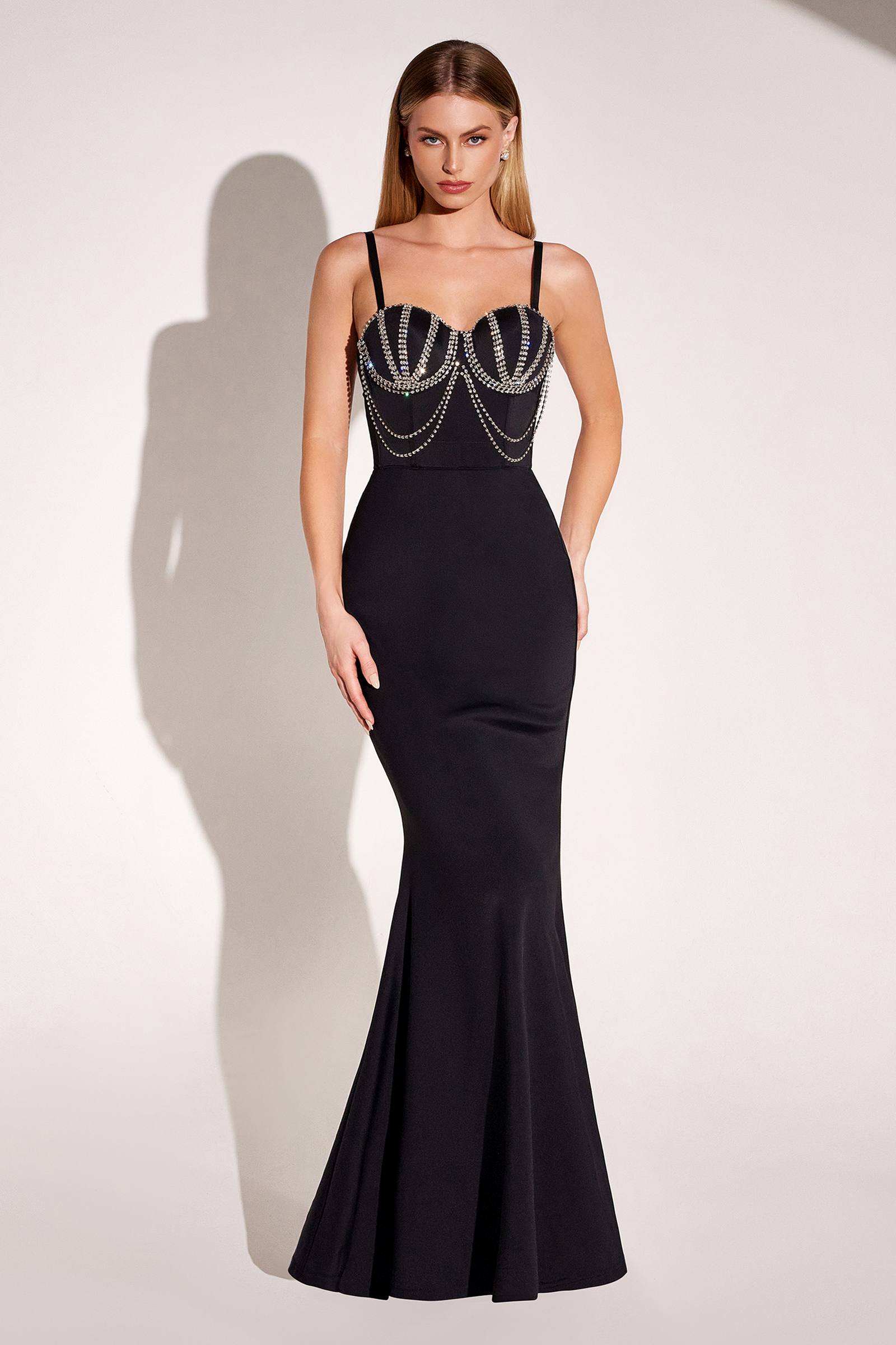 Ladivine Amoris T9003 Long Fitted Sweetheart Neck Evening Gown