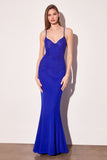 Amoris T904 Long Fitted Beaded Gown Spaghetti Straps