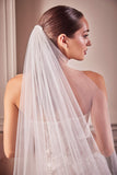 Ladivine V004 - Embroidery Hem Lace Chapel Veil