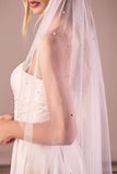 Ladivine V006 Wedding Veil - Pearl Drops Fingertip Veil