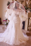 Ladivine V011 Wedding Veil - Couture Ruffle Edge 2-Tier Veil