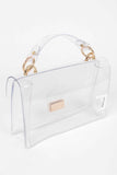 Transparent Metal Studded Flap Bag
