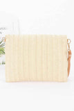Faux Straw Cherry Clutch