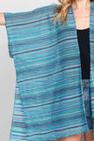 Multi Color Stripe Crochet Open Front Cover-up
