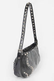 Hot Fix Stones Metal Stud Shoulder Bag