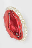 Vegan Metallic Leather Top Handle Bag W/stones