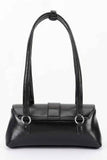 Vegan Leather Metal Studded Shoulder Bag
