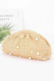 Faux Straw Pearl Clutch