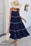 Spaghetti Strap Sleeveless Loose A Line Ankle Dress