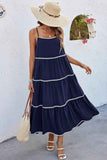 Spaghetti Strap Sleeveless Loose A Line Ankle Dress