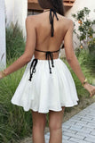 Deep V Neck Tie Back Floaty Mini Dress