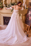 Andrea & Leo WL017 Dress Floral Applique Adorned Strapless Wedding Gown