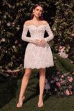 Ladivine WL021 Bridal Party Dress Short Off the Shoulder