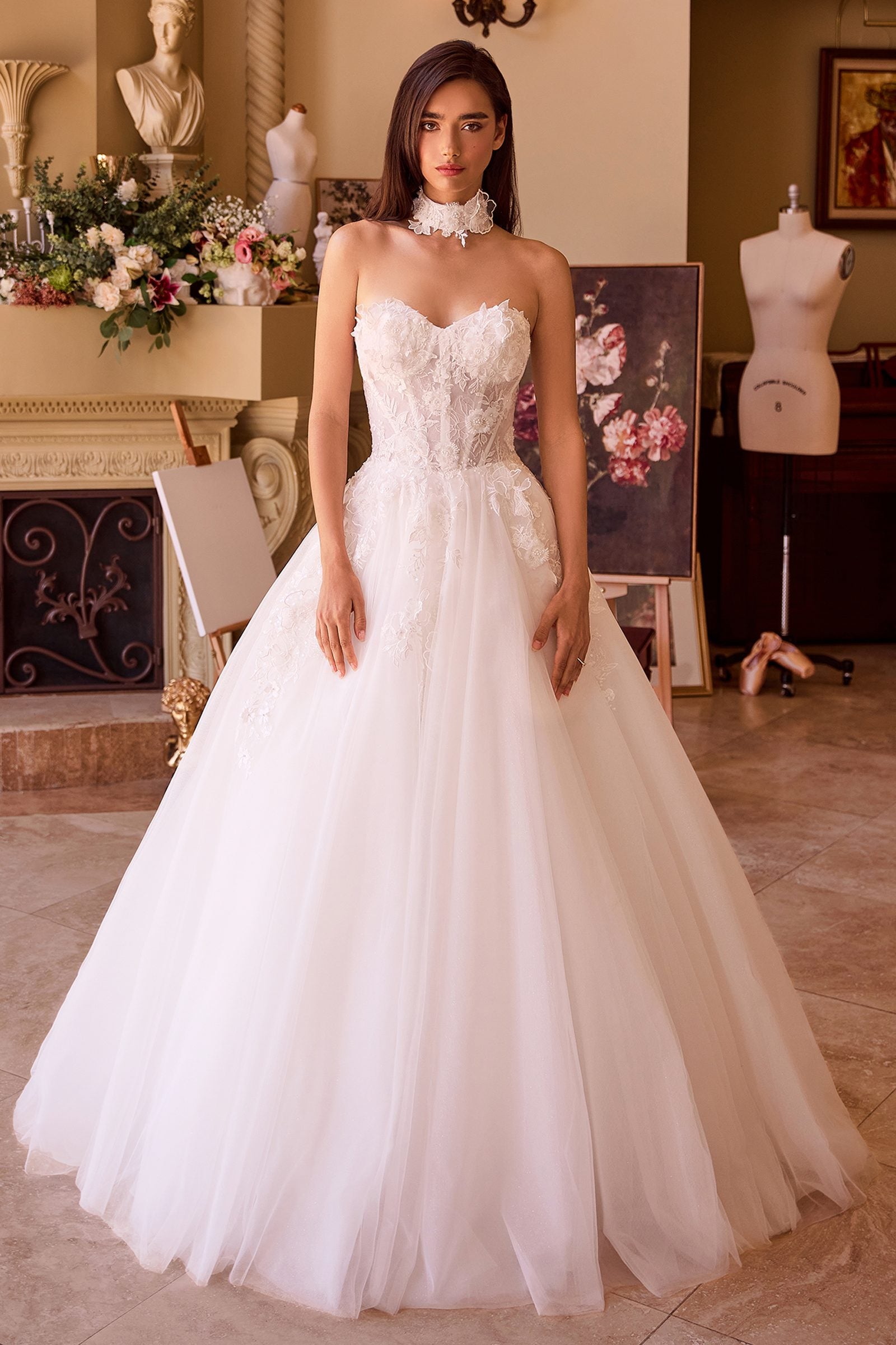 Andrea & Leo WL041 Dress Strapless Lace & Tulle Wedding Ball Gown