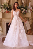 Andrea & Leo WL045 Wedding Gown Intricate Floral Applique A-Line Tulle Dress