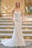 Andrea & Leo WL071 Fit and Flare Lace Overlay Wedding Dress with Bolero Jacket