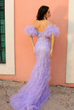 Nox Anabel Y1476 Long Beaded Detail Detachable Puff Sleeve Mermaid Gown