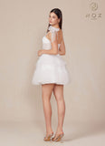 Nox Anabel Y858W Dress Short A-Line Ruffled Tiered Tulle Skirt