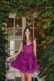 Nox Anabel Y859 Dress Strapless Sweetheart A-Line Ruffled Skirt