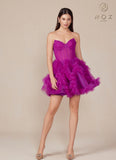 Nox Anabel Y859 Dress Strapless Sweetheart A-Line Ruffled Skirt